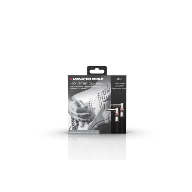 0.25 in. Monster 600493-00 Prolink Monster Classic Instrument Cable with 8 in. Right Angle to Right Angle