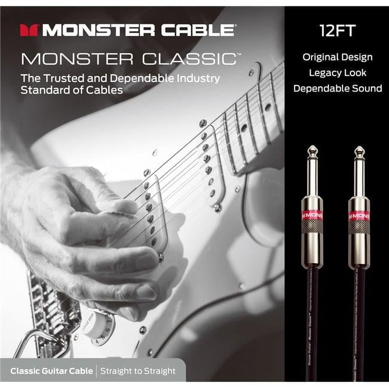 0.25 in. Monster 600494-00 Prolink Monster Classic Instrument Cable with 12 ft. Straight to Straight