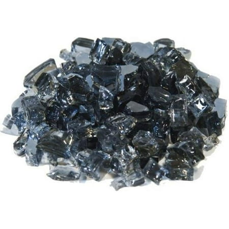 0.25 in. Reflective Fire Glass, Platinum
