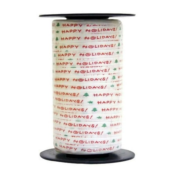 0.25 in. x 250 Yards Happy Holidays Curling Ribbon