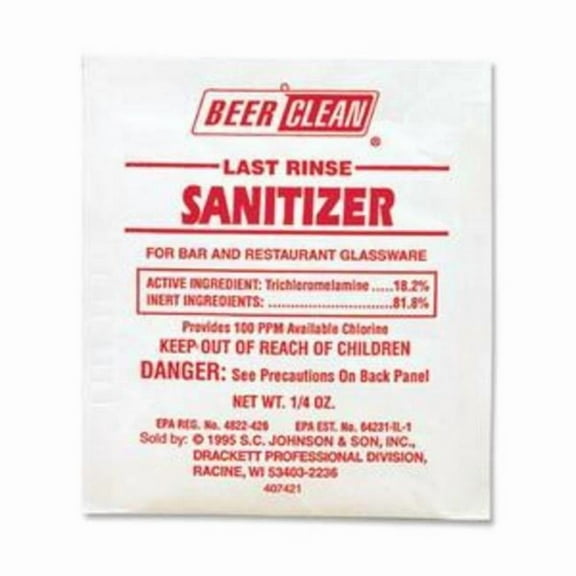 0.25 oz Last Rinse Sanitizer Powder, Pack of 100