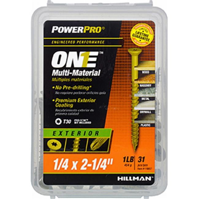 0.25 x 2.25 in. Exterior Hex Washer Head One Screw - Pack of 46