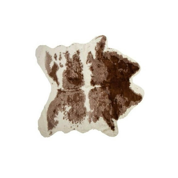 0.25 x 4.25 x 5 in. Faux Hide Rug Austin Brown & White