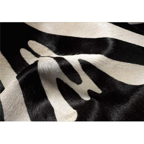 0.25 x 6 x 7 in. Togo Cowhide Rug Zebra Black & White