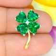 thumbnail image 1 of 0.25Ct Green Emerald Clover Pendant Necklace | 925 Solid Sterling Silver | Four-Leaf Heart Clover Charm with Free Chain | Lucky Cluster Drop Pendant, 1 of 2
