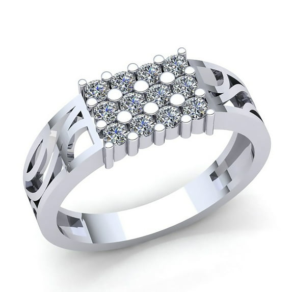 0.25carat Round Cut Diamond Mens 3 Row Engagement Anniversary Ring Solid 10K Rose, White or Yellow Gold H SI2