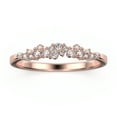 thumbnail image 1 of 0.25ct Aurora Diamond Moissanite 18K Rose Gold Over Silver Wedding Band, 1 of 4