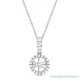 thumbnail image 1 of 0.25ct Round Brilliant Cut "Dancing" Diamond Halo Pendant & Necklace in 14k White Gold, 1 of 2