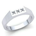 thumbnail image 1 of 0.25ct Round Cut Diamond Mens Classic 3-Stone Anniversary Engagement Ring Solid 14K Rose, White or Yellow Gold FG VS, 1 of 3