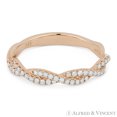 thumbnail image 1 of 0.25ct Round Cut Diamond Twisting Swirl Stackable Right-Hand Ring in 14k Rose Gold, 1 of 1