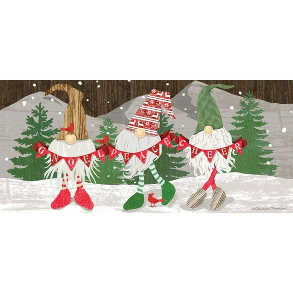 0.25In Gnoel Gnomes Sassfrass Mat, Rubber, Christmas Winter Peace Cheer 431873