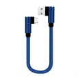 thumbnail image 1 of 0.25m Double Elbow Type c Data Cable 90 Degrees Black/ Blue/Red Aluminum Alloy Fast Charging Cable 90 Degrees USB Cable, 1 of 9