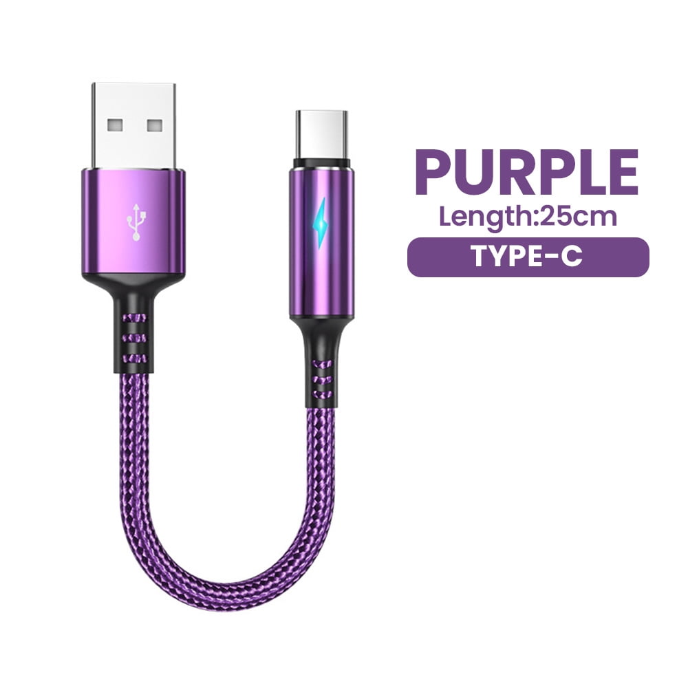 0.25m Short USB Charger Cable Data Cord Type-c Micro IOS For iPhone 13 ...