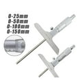 thumbnail image 1 of 0-25mm 0-50mm 0-100mm 0-150mm Depth Micrometer 0.01mm Depth Micrometer Gauge With Rods Depth Caliper Measuring Tools ,Easy to Operate, 1 of 6