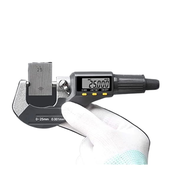 0-25mm Digital Outside Micrometer Professional Inch/Metric Thickness Measuring Tools 0.00005"/0.001 mm Resolution ,Easy to Use