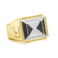 thumbnail image 1 of AFFY 0.26 Carat Yellow,White & Black Natural Diamond Men's Engagement Ring 14K Gold Over Sterling Silver, 1 of 1