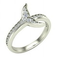 thumbnail image 1 of 0.26 ct tw Fish-Tail Design Shank Eternity Band Wedding Ring 14K White Gold (G,SI), 1 of 5
