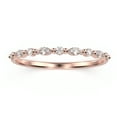 thumbnail image 1 of 0.26Ct Alternating Round And Marquise Diamond Moissanite 18K Rose Gold Over Silver Wedding Band., 1 of 4
