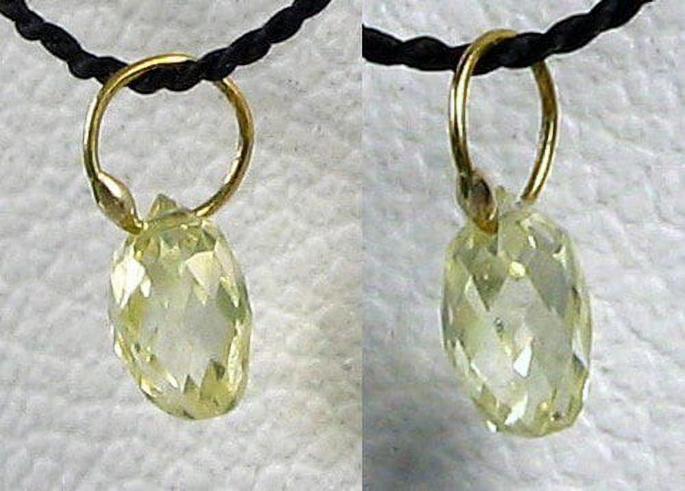 0.26cts Natural Canary Diamond & 18K Gold Pendant | 4x2.75x2.5mm | - image 1 of 3