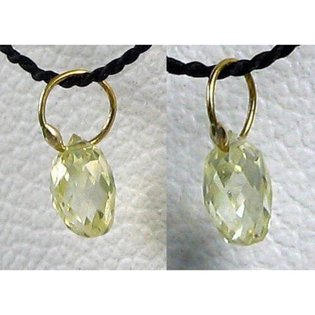 0.26cts Natural Canary Diamond & 18K Gold Pendant | 4x2.75x2.5mm |