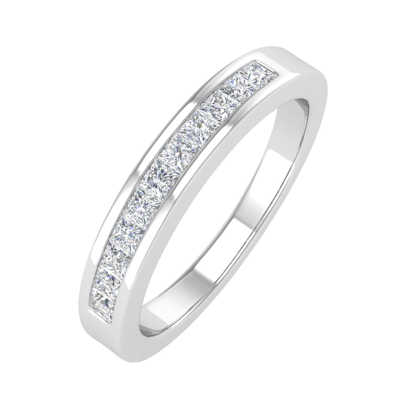 0.27 Carat Channel Set Diamond Wedding Band Ring in 10K White Gold ...