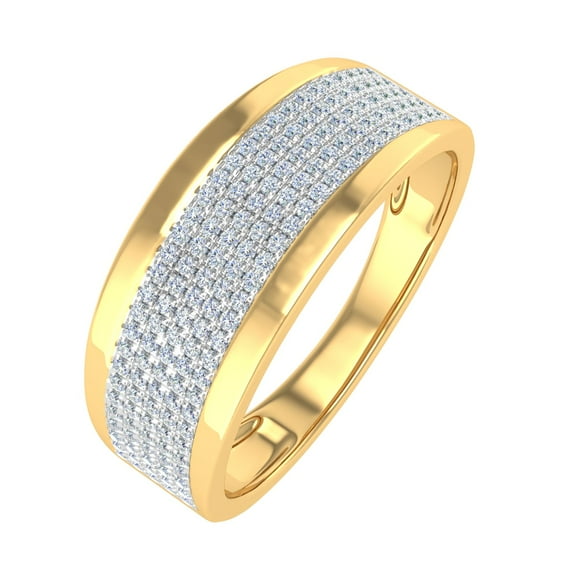0.27 Carat Unisex Diamond Wedding Band Ring in 10K Yellow Gold - IGI Certified (Ring Size 7)