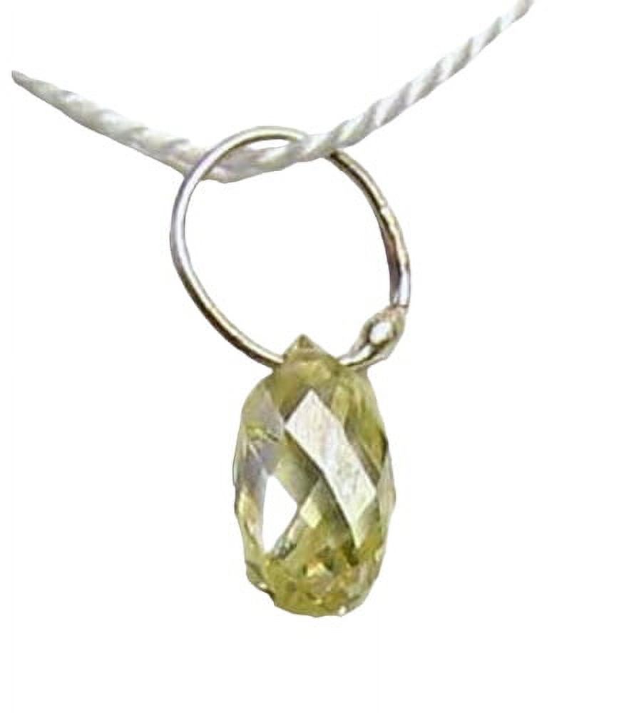 0.27cts Natural Canary Diamond & 18K Gold Pendant | 4x2.5x2.25mm | - image 1 of 3