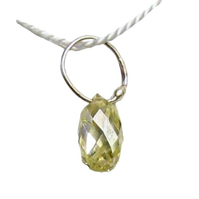 0.27cts Natural Canary Diamond & 18K Gold Pendant | 4x2.5x2.25mm |