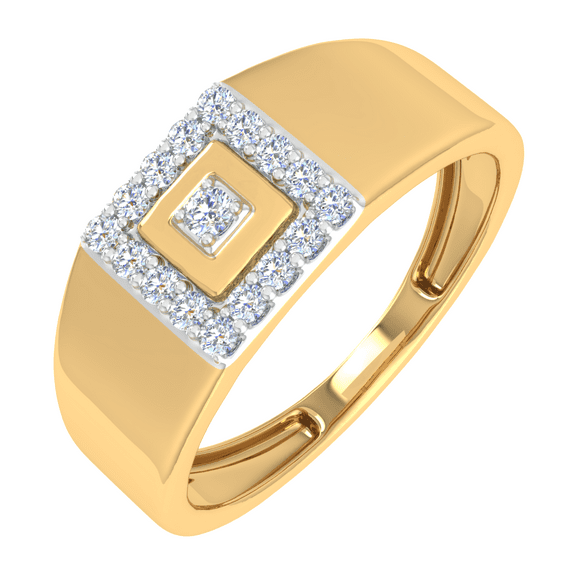 0.28 Carat Men Diamond Wedding Band Ring in 10K Gold (Ring Size 6.75)
