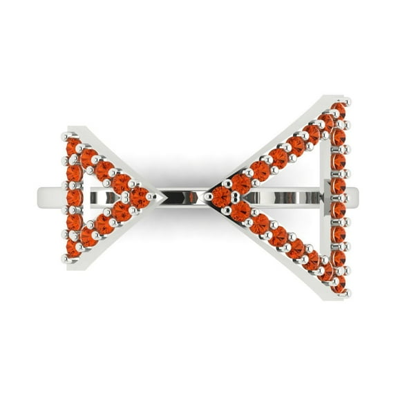 Statement Engagement Ring for Women - 0.2475ct Simulated Red Diamond in 18K White Gold Promise Ring