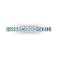 thumbnail image 1 of 0.285 ctw Wedding Band for Women - 14K White Gold Simulated Blue Sapphire Stackable Eternity Ring, 1 of 6