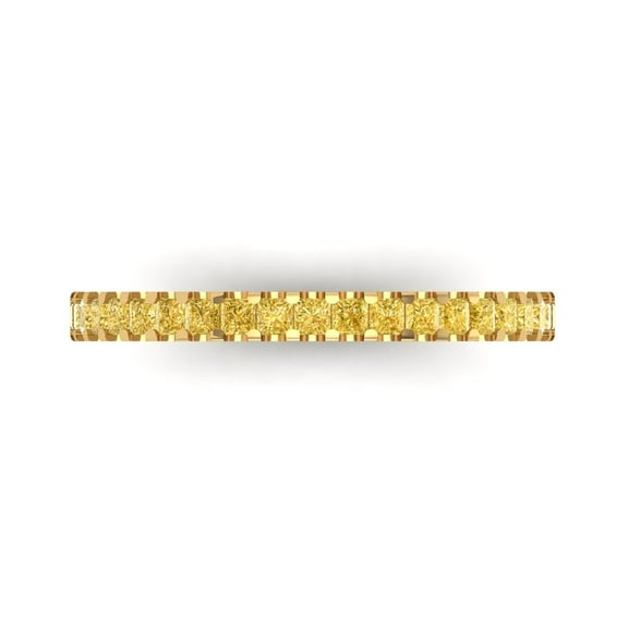 0.285 ctw Wedding Band for Women - 14K Yellow Gold Natural Citrine Stackable Eternity Ring