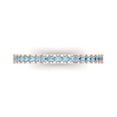 thumbnail image 1 of 0.285 ctw Wedding Band for Women - 18K Rose Gold Natural Aquamarine Stackable Eternity Ring, 1 of 6