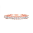 thumbnail image 1 of 0.285 ctw Wedding Band for Women - 18K Rose Gold White Sapphire Stackable Eternity Ring, 1 of 4