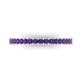 thumbnail image 1 of 0.285 ctw Wedding Band for Women - 18K White Gold Natural Amethyst Stackable Eternity Ring, 1 of 6