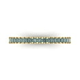 thumbnail image 1 of 0.285 ctw Wedding Band for Women - 18K Yellow Gold Blue Moissanite Stackable Eternity Ring, 1 of 6
