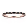thumbnail image 1 of 0.28ct Marquise Shape Black Diamond Moissanite Wedding Band 18K Rose Gold Over Silver, 1 of 4