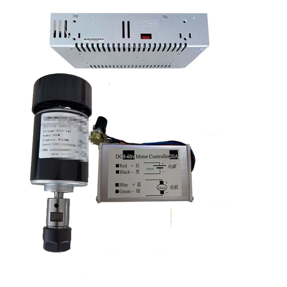 0.2kw Air cooled spindle ER16 chuck CNC DC 24V 10000RPM 200W Spindle Motor Power Spindle Engraving Machine For DIY CNC ,Anti-Rust