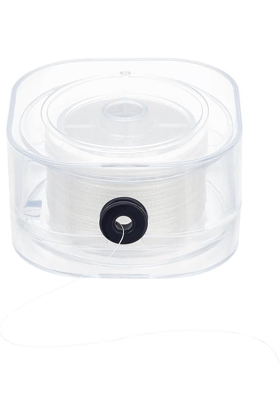 0.2mm Beading Thread 218yards Waxed Cotton Thread String for Seed Beads Sewing Thread Non-Elastic Thread Cord with Organizing Case for Beading Jewelry Making Leather Crafting White
