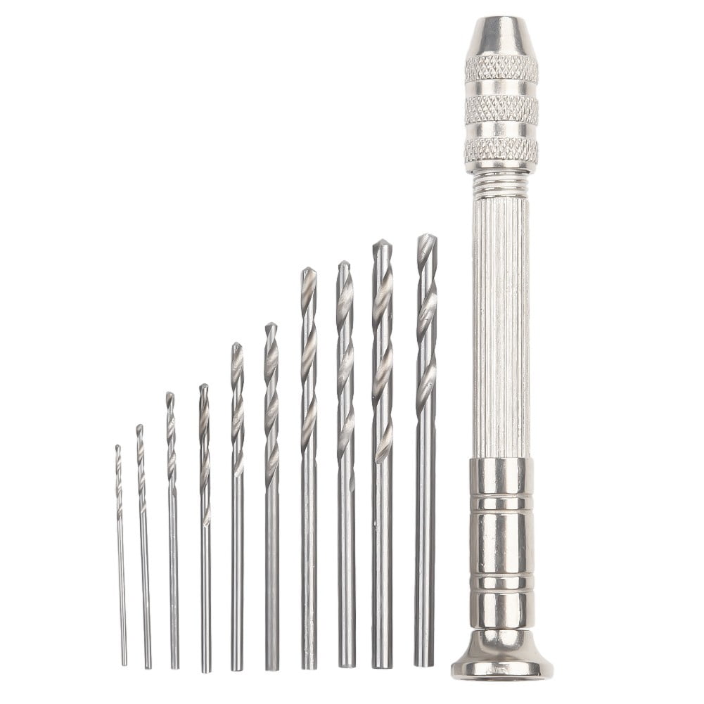 0.3 3.2mm Small Hand Drill with 10 Drill Bits For Models Hobby DIY Woodworking Walmart
