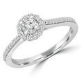 thumbnail image 1 of 0.3 CTW Round Diamond Halo Engagement Ring in 14K White Gold - Size 7.75, 1 of 1