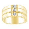thumbnail image 1 of AFFY 0.3 Carat (Cttw) Round Shape White Natural Diamond Three Stone Anniversary Wedding Ring In 14k Solid Yellow Gold Ring Size-5.5, 1 of 1