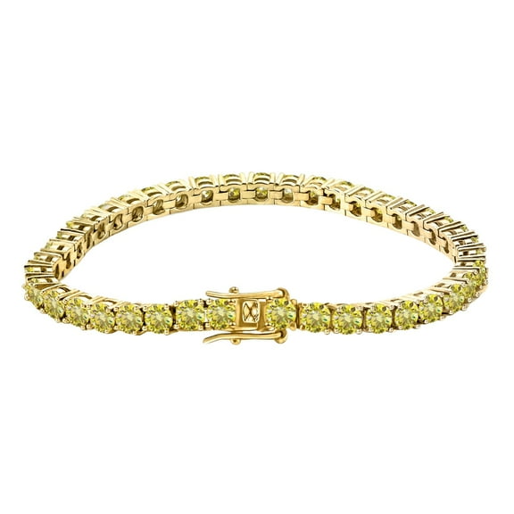 0.3 Carat Moissanite Tennis Bracelets for Women Men Rose Gold Plated Yellow Diamond Tennis Bracelet Bridal Bracelets for Wedding Promise Diamond Bracelets