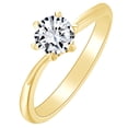 thumbnail image 1 of AFFY 0.3 Carat (cttw) Round White Natural Diamond Solitaire Engagement Wedding Ring 14k Solid Yellow Gold Ring Size 9.5, 1 of 1