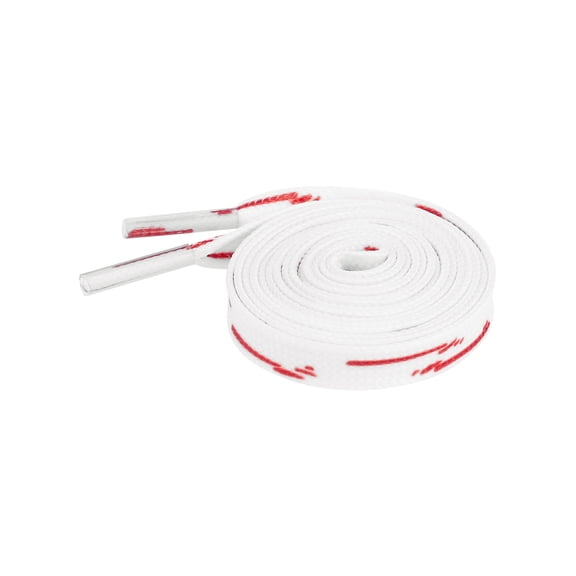 0.3 Flat Thin Shoelaces for Canvas Shoes and Boots - Durable and Stylish Replacement Laces White-Red 120cm/47.2"