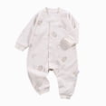 thumbnail image 1 of 0-3 Infant Jumpsuit Baby And Winter Clothing Baby Crawling Long Sleeve Romper Long Sleeve Newborn Fall Winter Clothes,Khaki Jumpsuit Sleep & Play One-Piece Bodysuit, 1 of 5