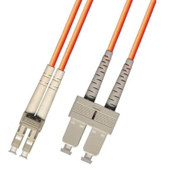 0.3 Meter (1 Foot) Multimode Duplex Fiber Optic Cable (62.5/125) - LC to SC - Orange
