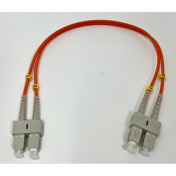 0.3 Meter (1FT) OM1 Multimode Duplex Fiber Optic Cable (62.5/125) - SC to SC - Orange