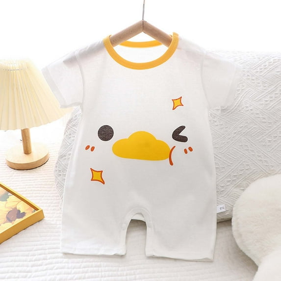 0-3 Monthes Newborn Baby Boy Girl Clothes Summer Outfits Infant Short Sleeve Romper Jumpsuit Bodysuit Cute Newborn Clothes for Girl Boy White