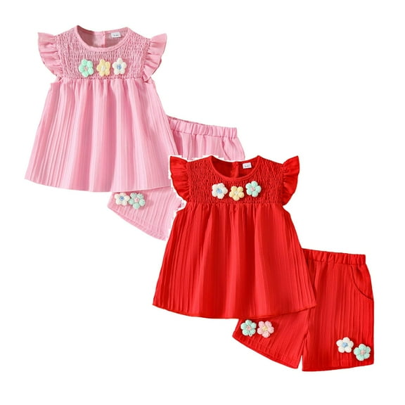 0-3 Months Baby Girl Clothes Summer Toddler Kid Girl Clothes Classic Casual Letter Printed Soft Breathable Top Shorts 2PC Summer Outfit Set